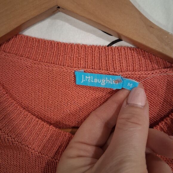 NWT J. McLaughlin Mens Rodrick Crew  Neck Sweater M Nantucket Red Linen Blend - Picture 6 of 7